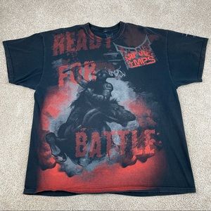 Y2k TapOut wrestling all over print battle graphic t-shirt